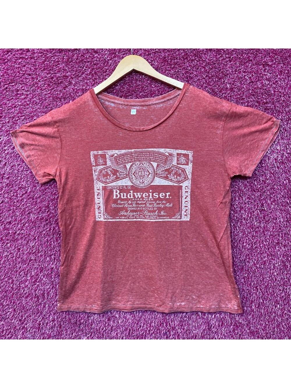 Budweiser King Of beer1980'S Vintage Style Logo Graphic T-Shirt XL